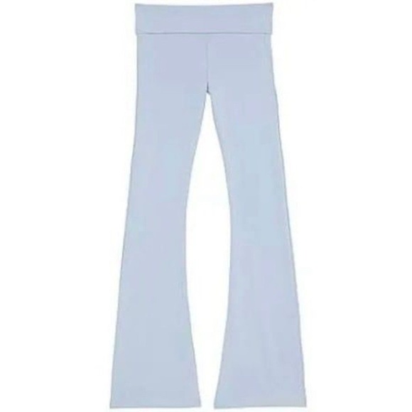 victoria secret PINK foldover flare legging sterling blue bling LARGE REGULAR - Picture 3 of 4